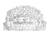 The last supper in the Canonici MS, Bodleian Libray (Can.Bibl.61)